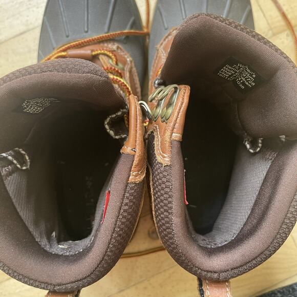 L.L Bean women’s Hiking Outdoor Leather Boots Brown Duck Boots 7.5 M - Picture 6 of 16